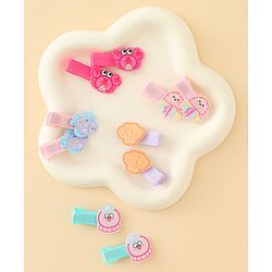 Babyhug Alligator Hair Clips with Applique Pack of 10 - Multicolor