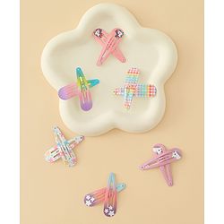 Babyhug Hair Clips with Unicorn Print Pack of  12 - Multicolor