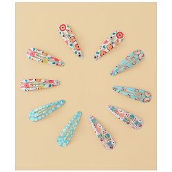Babyhug Snap Clips with Floral & Butterfly Applique Pack of 10 - Multicolor