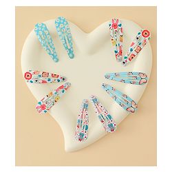 Babyhug Snap Clips with Floral & Butterfly Applique Pack of 10 - Multicolor