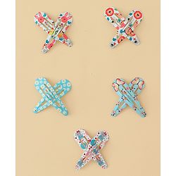 Babyhug Snap Clips with Floral & Butterfly Applique Pack of 10 - Multicolor