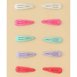 Babyhug Snap Clips with Floral & Butterfly Applique Pack of 10 - Multicolor