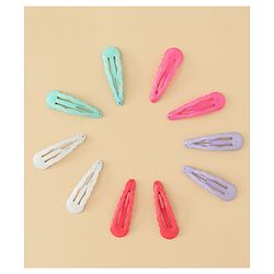 Babyhug Snap Clips with Floral & Butterfly Applique Pack of 10 - Multicolor