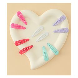 Babyhug Snap Clips with Floral & Butterfly Applique Pack of 10 - Multicolor