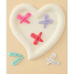 Babyhug Snap Clips with Floral & Butterfly Applique Pack of 10 - Multicolor