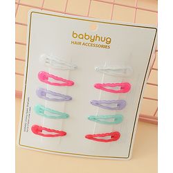 Babyhug Snap Clips with Floral & Butterfly Applique Pack of 10 - Multicolor
