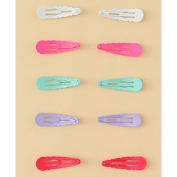 Babyhug Snap Clips with Floral & Butterfly Applique Pack of 10 - Multicolor