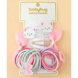 Babyhug Hair Accessories Combo Sets Pack of 14 Free Size - Multicolor