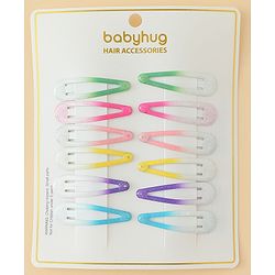 Babyhug Hair Clips with Unicorn Print Pack of  12 - Multicolor