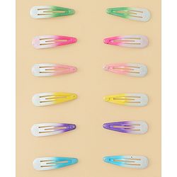 Babyhug Hair Clips with Unicorn Print Pack of  12 - Multicolor