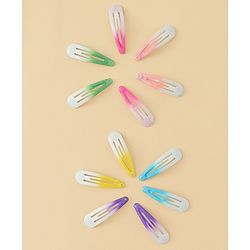 Babyhug Hair Clips with Unicorn Print Pack of  12 - Multicolor