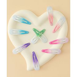 Babyhug Hair Clips with Unicorn Print Pack of  12 - Multicolor