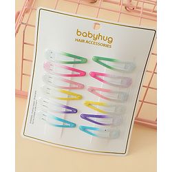 Babyhug Hair Clips with Unicorn Print Pack of  12 - Multicolor