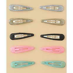 Babyhug Snap Clips with Floral & Butterfly Applique Pack of 10 - Multicolor