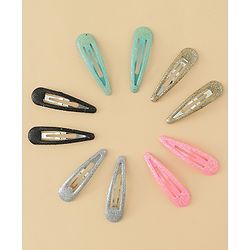 Babyhug Snap Clips with Floral & Butterfly Applique Pack of 10 - Multicolor