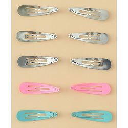 Babyhug Snap Clips with Floral & Butterfly Applique Pack of 10 - Multicolor