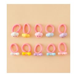 Babyhug Hair Rubber Bands With Bow & Star Applique Pack of 20 - Multicolor
