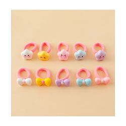Babyhug Hair Rubber Bands With Bow & Star Applique Pack of 20 - Multicolor