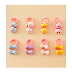 Babyhug Hair Rubber Bands With Bow & Star Applique Pack of 20 - Multicolor
