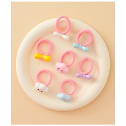 Babyhug Hair Rubber Bands With Bow & Star Applique Pack of 20 - Multicolor