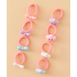 Babyhug Hair Rubber Bands With Bow & Star Applique Pack of 20 - Multicolor