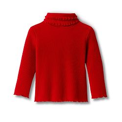 Babyhug Cotton Elastane Knit Full Sleeves Solid Color Turtle Neck Winter T-Shirt - Red