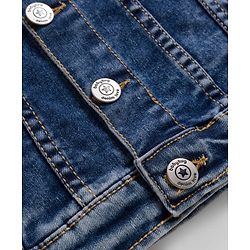 Babyhug Full Sleeves Washed Denim Jacket - Blue