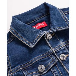 Babyhug Full Sleeves Washed Denim Jacket - Blue