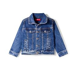 Babyhug Full Sleeves Washed Denim Jacket - Blue
