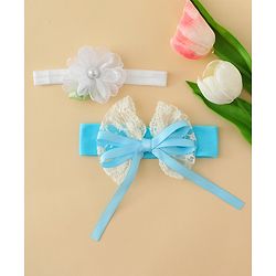 Babyhug Headbands With Floral & Bow Applique Pack of 2 - Purple & Peach