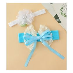 Babyhug Headbands With Floral & Bow Applique Pack of 2 - Purple & Peach