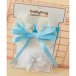 Babyhug Headbands With Floral & Bow Applique Pack of 2 - Purple & Peach