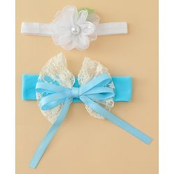 Babyhug Headbands With Floral & Bow Applique Pack of 2 - Purple & Peach