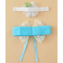 Babyhug Headbands With Floral & Bow Applique Pack of 2 - Purple & Peach