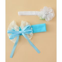 Babyhug Headbands With Floral & Bow Applique Pack of 2 - Purple & Peach