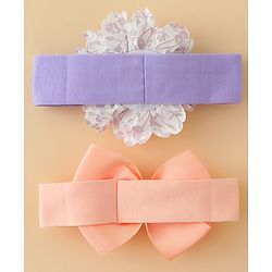 Babyhug Headbands With Floral & Bow Applique Pack of 2 - Pink & Yellow