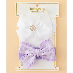 Babyhug Free Size Headbands With Bow Applique Pack of 2 - Multicolor
