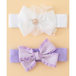 Babyhug Free Size Headbands With Bow Applique Pack of 2 - Multicolor