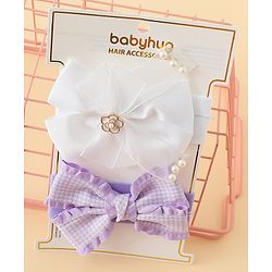 Babyhug Free Size Headbands With Bow Applique Pack of 2 - Multicolor