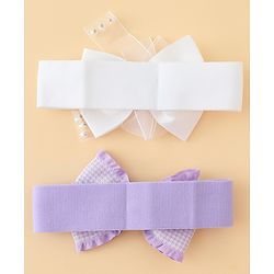 Babyhug Free Size Headbands With Bow Applique Pack of 2 - Multicolor