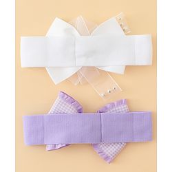Babyhug Free Size Headbands With Bow Applique Pack of 2 - Multicolor