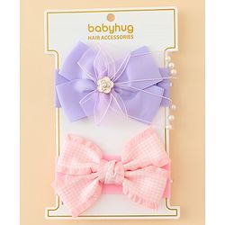 Babyhug Free Size Headbands With Bow Applique Pack of 2 - Multicolor