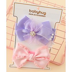 Babyhug Free Size Headbands With Bow Applique Pack of 2 - Multicolor