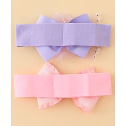 Babyhug Free Size Headbands With Bow Applique Pack of 2 - Multicolor