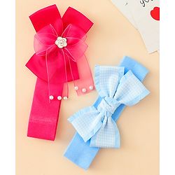 Babyhug Free Size Headbands With Bow Applique Pack of 2 - Multicolor
