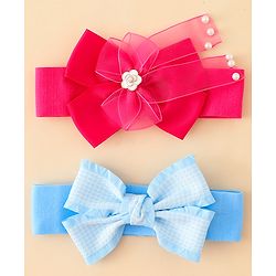 Babyhug Free Size Headbands With Bow Applique Pack of 2 - Multicolor