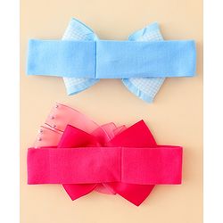 Babyhug Free Size Headbands With Bow Applique Pack of 2 - Multicolor
