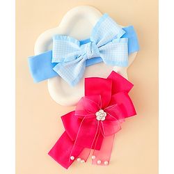 Babyhug Free Size Headbands With Bow Applique Pack of 2 - Multicolor