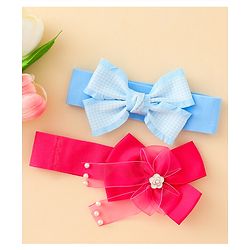 Babyhug Free Size Headbands With Bow Applique Pack of 2 - Multicolor