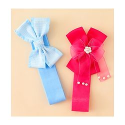 Babyhug Free Size Headbands With Bow Applique Pack of 2 - Multicolor